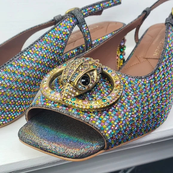 Kurt Geiger Multicolor Embellished Heels with Gold Details - Picture 3 of 7